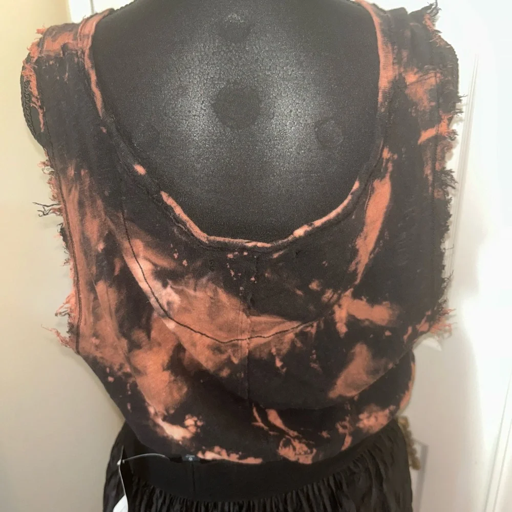 Free People Black and Orange Tie-Dye Tank Top - Picture 10 of 13